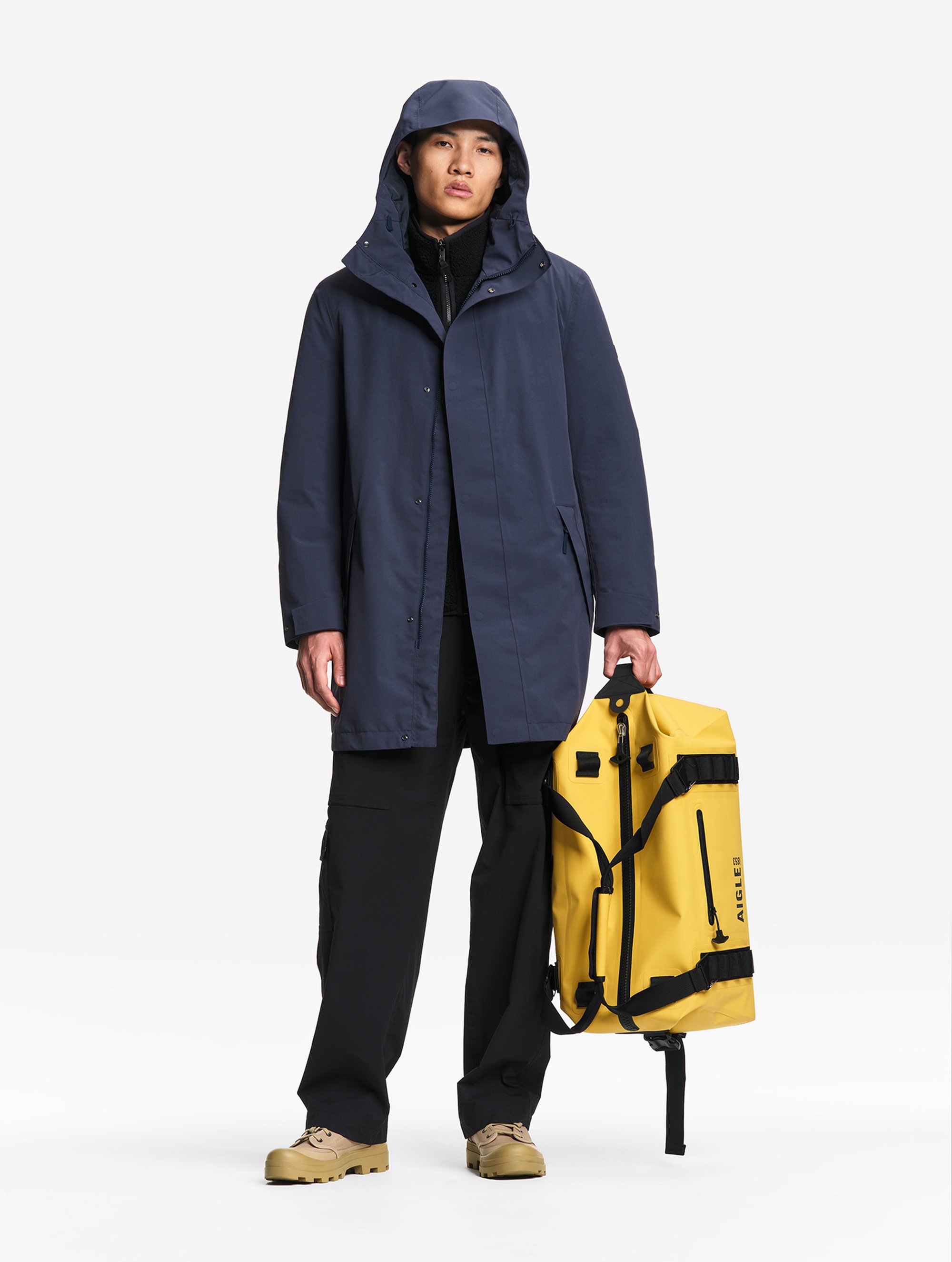 メンズ 透湿防水 ロングフーデッドコート ZBHBG07 - AIGLE（エーグル