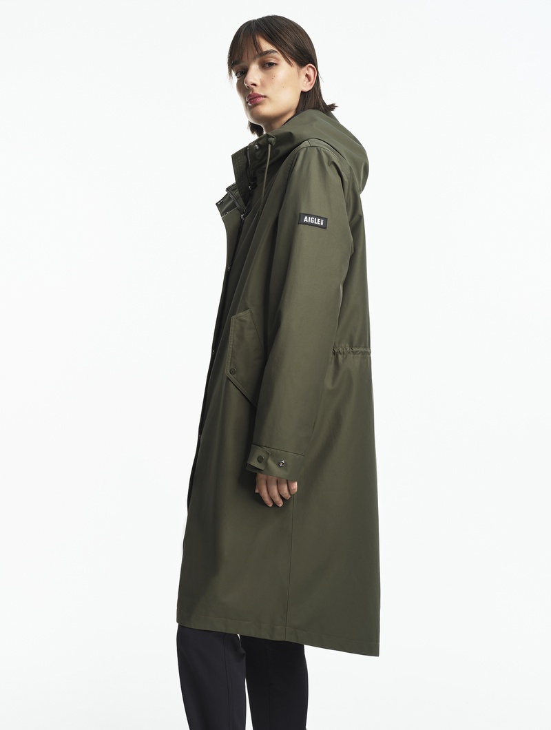 【未使用品】　エーグル　AIGLE レインコート　スプリングコート AIGLE（エーグル）の「ゴアテックス ロングレインコート（ステン