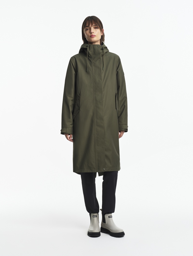 エーグル　レインコート メンズ 防水 フーデッドジャケットロング ZBHAA63 - AIGLE