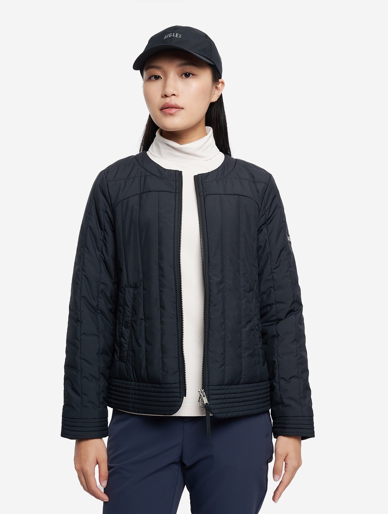 【人気☆AIGLE】紺　ナイロン　ダウンパーカー　ジャケット　サイズ36 セール】 撥水 ジップアップダウンジャケット RP （ダウン