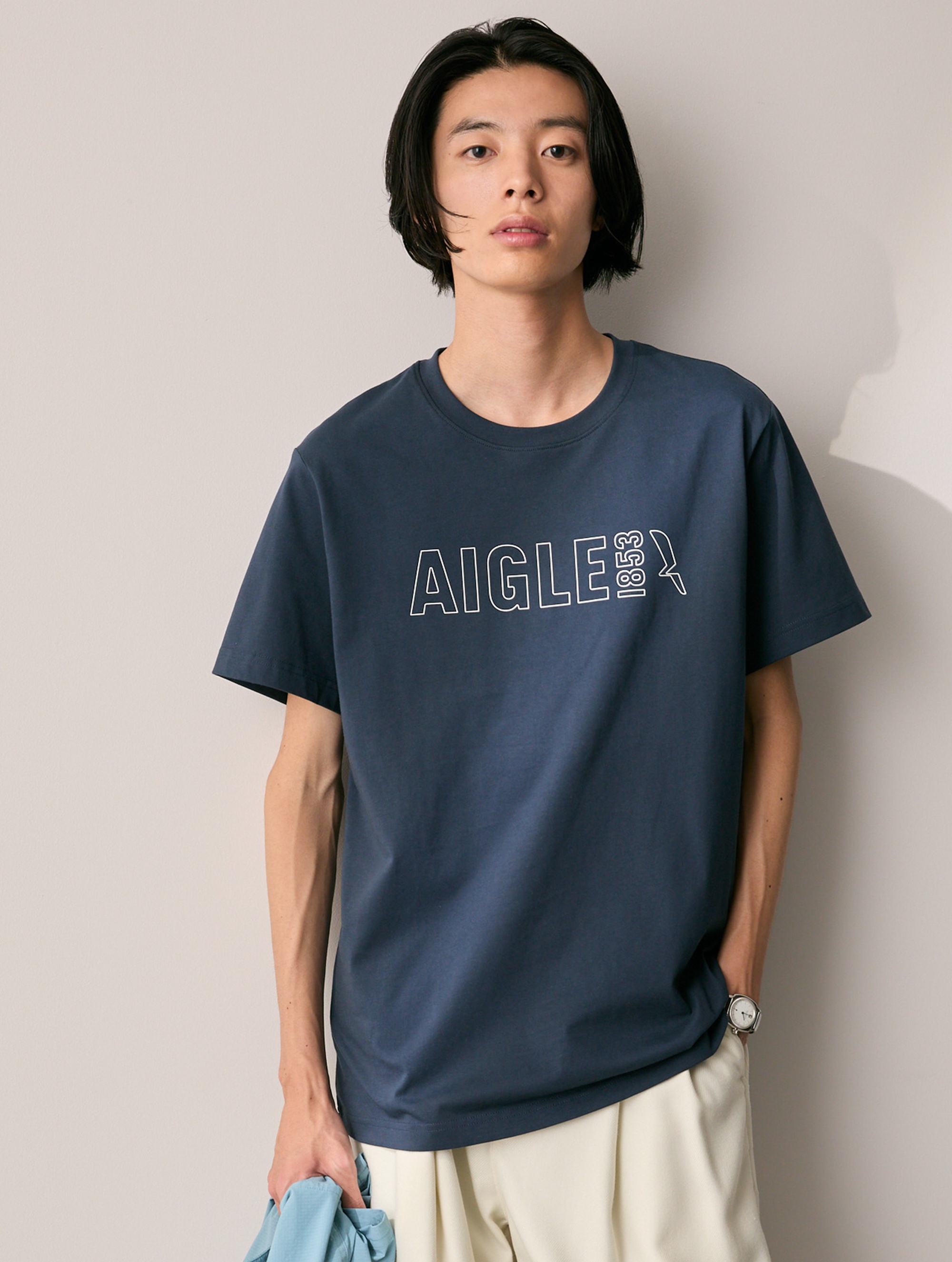 ユニセックス オーガニックコットン ロゴプリント 半袖Tシャツ ZTHBZ28