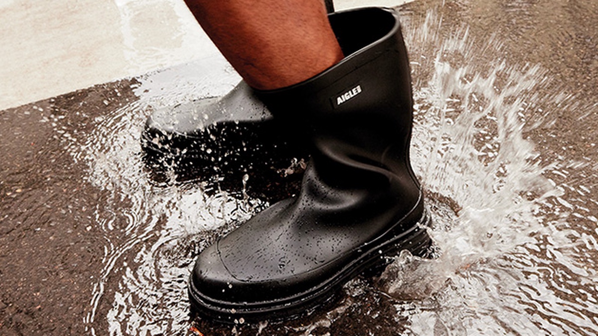 AIGLE×リバティ コラボレインブーツ AIGLE(エーグル)パープル×リバティプリントレインブーツ